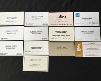 095 Lot 400h Mad Men and Bates Motel 13 prop businesses cards