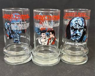 Lot # : 301h - 3 vintage 1984 Star Trek glasses