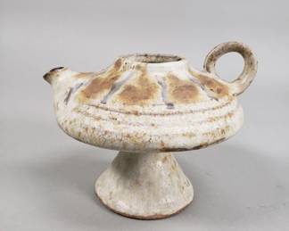 Lot # : 207 - Vintage pottery oil lamp