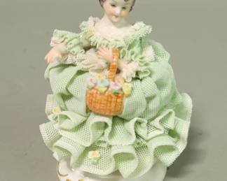 129 Lot 525 Irish Dresden porcelain figurine