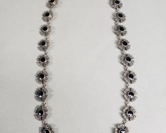 134 Lot 42 Vintage sterling silver marcasite and onyx