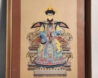 Lot # : 323h - Vintage hand painted Chinese Empeess on throne
