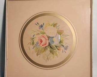 163 Lot 320h Vintage hand painted and signed watercolor