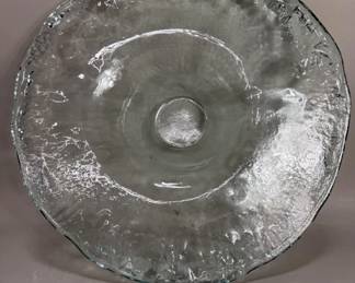 Lot # : 102h - Vintage recycled glass centerpiece bowl/platter