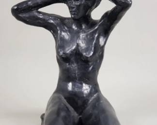 122 Lot 204 Cast brass nude sculpture