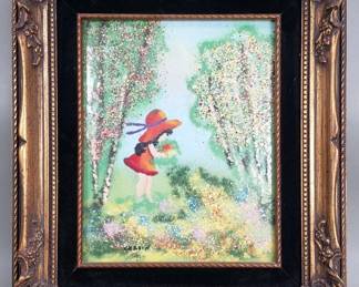 Lot # : 142 - Signed Cardin "Spring Fresh" enamel on copper