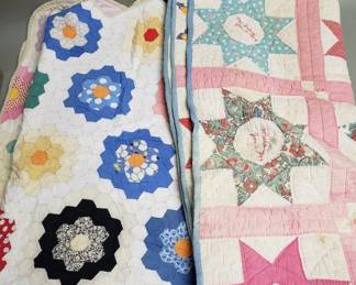 133 Lot 455 Vintage patchwork quilts