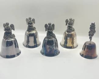 Lot # : 300h - Group of five Danbury mint silver plate bells