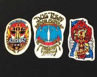 096 Lot 413h 3 vintage Dogtown Skateboards Venice stickers