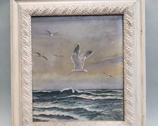 Lot # : 374 - Vintage signed oil on board