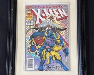 123 Lot 303h Framed John Romita Jr signed XMen comic book