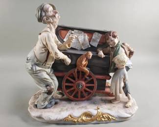 Lot # : 383 - Vintage porcelain wind up musical sculpture