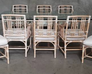 007 Lot 76 McGuire rattan and bamboo dining table with