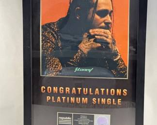 020 Lot 640 commemorative Platinum Single award for Post