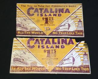 052 Lot 408h Antique 1932 Catalina Island steamer ship posters