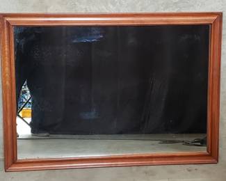 092 Lot 99 Stickley cherry wood frame wall mirror