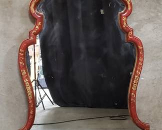 Lot # : 95 - Vintage Asian-style wall mirror with floral motif
