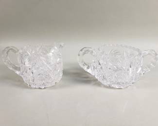 Lot # : 20 - Cut crystal creamer and sugar bowl