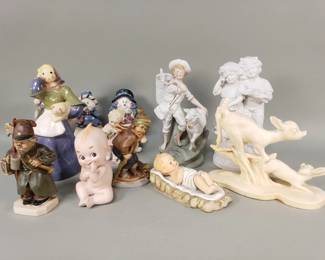 Lot # : 335 - Group of porcelain and ceramic figurines including The Balliol Corporation, A. Santini, Coalport, Goebel, etc