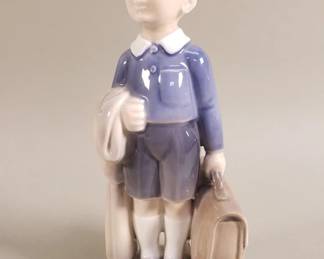 Lot # : 8 - Vintage Royal Copenhagen "Boy With Briefcase" porcelain figurine