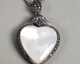 180 Lot 43 Sterling silver marcasite mother of pearl and