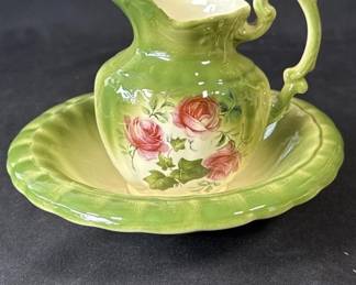 Lot # : 334h - Vintage ceramic pitcher and bowl