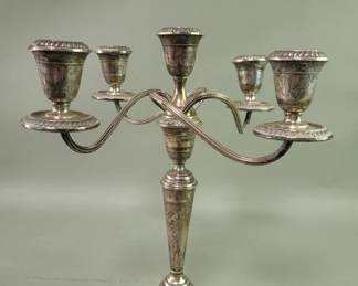 068 Lot 546 Alvin sterling silver candelabra. cement filled