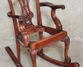 Lot # : 147 - Chippendale-style mahogany child's rocking chair