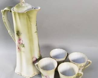Lot # : 302 - Vintage Nippon porcelain coffee pot with teacups