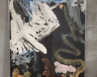 075 Lot 130 Vintage signed abstract oil painting