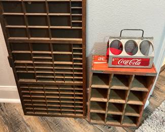 Vintage Coke & print drawer