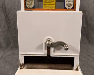 Vintage Enameled Postage Stamp Dispensing Machine