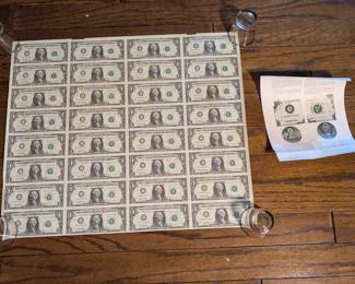 Uncut Currency Sheets