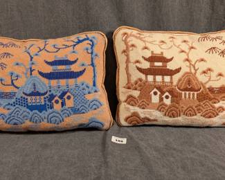 Chinoiserie Needlepoint Pillows