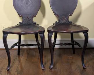 Pair of Victorian Hall Chairs