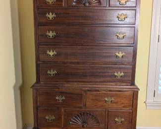 Philadelphia Style Bonnet Top Highboy Chest on Stand