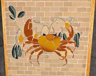Mosaic Crab Trivet or Cheeseboard
