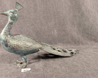 Patinated Metal Peacock