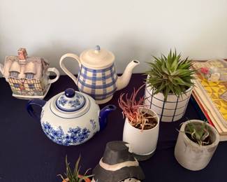 Teapots and plants
