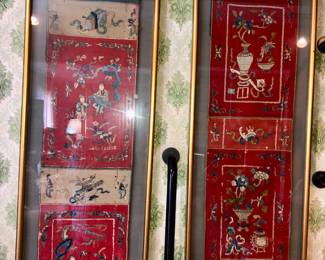 Antique embroidered Chinese Silks