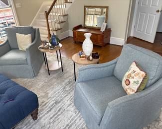 Pair of Sam Moore like new swivel chairs