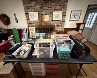 Lots and lots of albums, 78s and 45s.