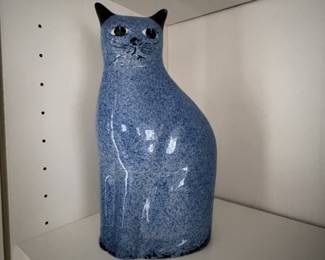 Ceramic Cat Blue sponge ware