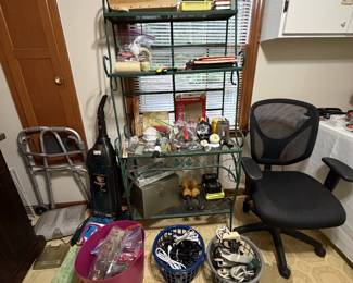 Lots of office, power cords and household tools