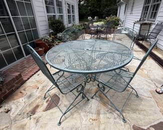 Vintage metal outdoor tables and chairs