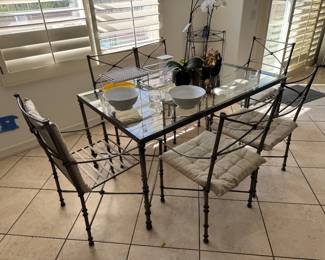 Metal and glass table