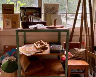 METAL CART, ART EASEL, ARTWORK