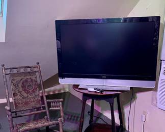 TELEVISION, ANTIQUE ROCKING CHAIR