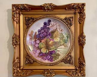 FRAMED HAND PAINTED PLATE