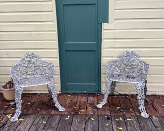 VINTAGE CAST METAL CHAIRS